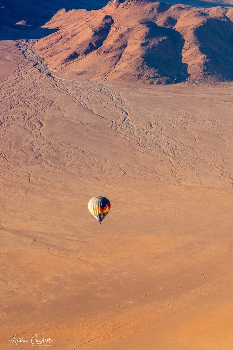 Hot air balloon over Namib Desert, Namibia